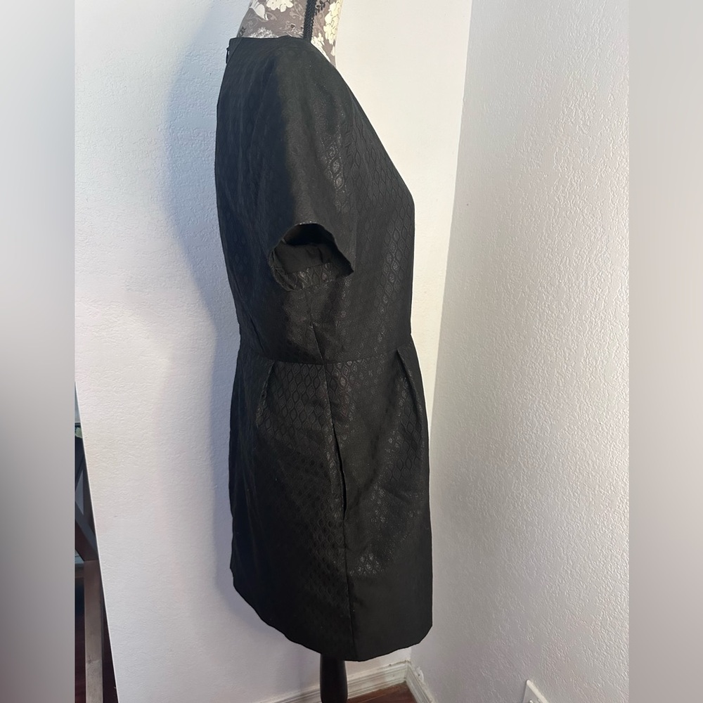 Madewell Jacquard Brocade tailored Mini dress in Black - Size 10 - Picture 6 of 6